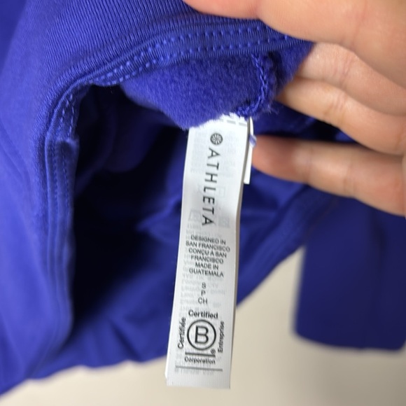 Athleta Sweatshirt size small Purple Blue Indigo Altitude Polartec Half Zip - Picture 7 of 11